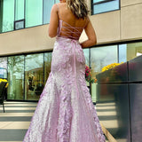 Haisley | Sheath Spaghetti Straps Sequin Prom Dress With 3D Appliques