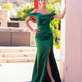 Trumpet/Mermaid Off-the-Shoulder Satin Evening Dress