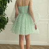 Gemma |A-Line Corset Homecoming Dress with Sleeves