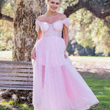 Sweetheat Neck Maxi Length Tulle Prom Dress