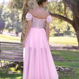 Sweetheat Neck Maxi Length Tulle Prom Dress