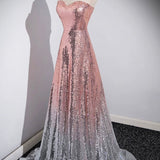 Cleo | Mermaid Sequins Long Prom Dress, Sparkling Sweetheart Neckline Ombre Evening Dress