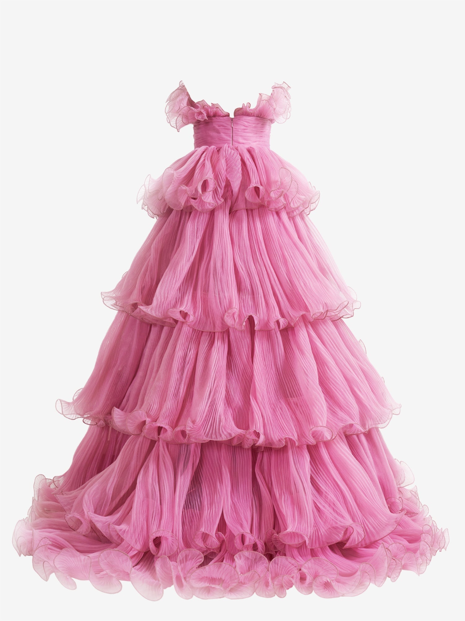 Vanessa |Strapless A-Line Tiered Crinkled Tulle Prom Dress