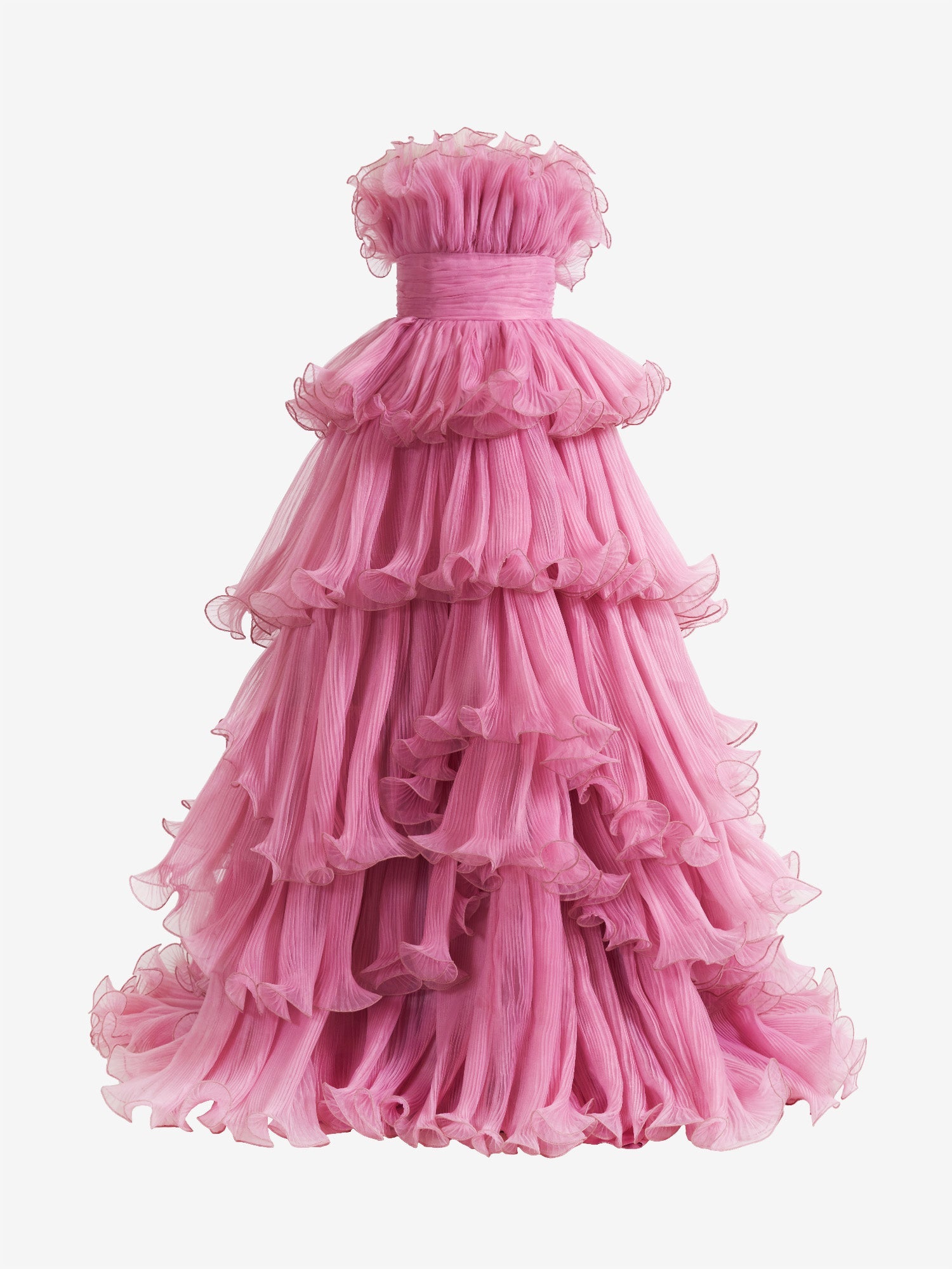 Vanessa |Strapless A-Line Tiered Crinkled Tulle Prom Dress