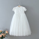 Ava Vintage Style Lace Tulle Flower Girl Dress