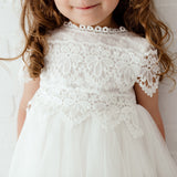 Ava Vintage Style Lace Tulle Flower Girl Dress