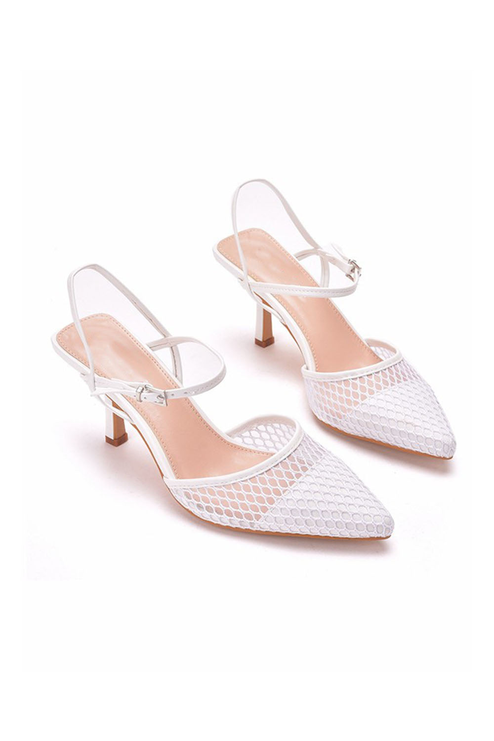 Women&#39;s Leatherette With Ankle Strap Closed Toe Stiletto Heel Wedding Shoes